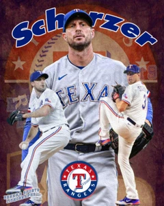 Stampa litografica Texas Rangers di Max Scherzer 2023 - Foto 1 di 1