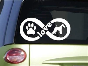 Fox Terrier Infinity sticker *H387* 4 x 8.5  inch vinyl dog love decal - Imagen 1 de 1