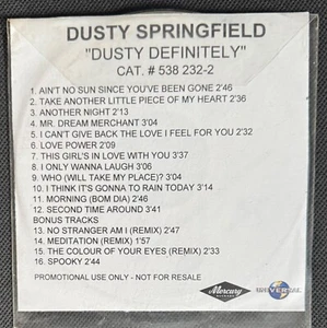 DUSTY SPRINGFIELD - DUSTY DEFINITELY (DJ ALBUM PROMO with BONUS TRACKS CD) - Foto 1 di 2