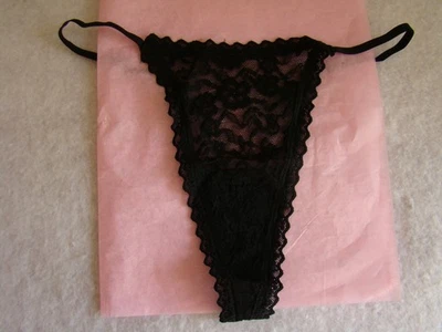 Nuevo Victoria’s Secret Negro Encaje Pierna Alta Tirantes Lados Tanga Bragas Foto 1 de 4