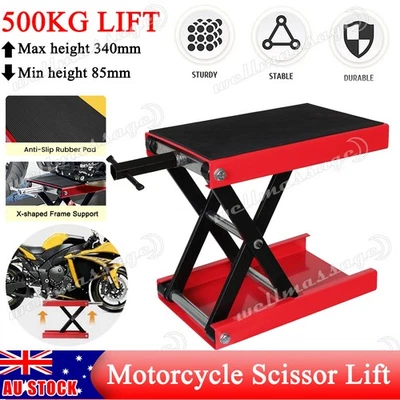 500kg Motorcycle Lift Scissor Jack Work Stand Motorbike Heavy-Duty Bike 1100lb - image 1 of 4