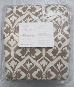 Pottery Barn 2-in-1 Pole Top Tybee Printed Blackout Lining 1-Cardain 50x84 Taupe - Bild 1 von 2