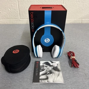 Original Beats Dr. Dre Powerbeats In Ear hook Sport Headphones Blue/White - Picture 1 of 8