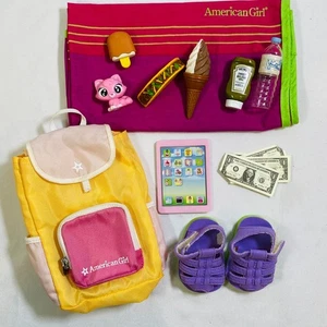 Mochila Escolar Muñeca American Girl 18" Amarilla/Rosa, Juego de Manta de Picnic Fiesta - Imagen 1 de 13