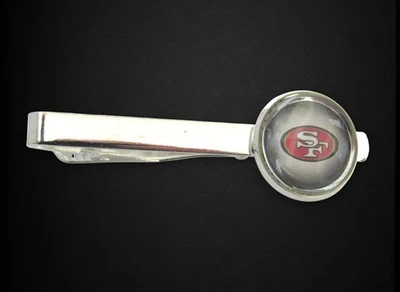 Clip de corbata para tarjetas de fútbol americano, barra de corbata para joyas de boda de los 49ers de San Francisco Foto 1 de 4
