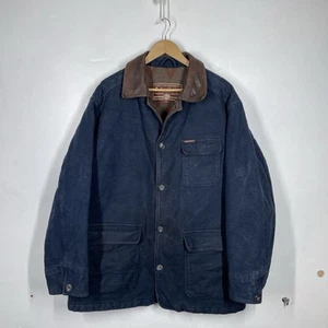 Vintage Marlboro Barn Coat Mens XL Blue Chore Field Farm Jacket Blanket Lined - Picture 1 of 15