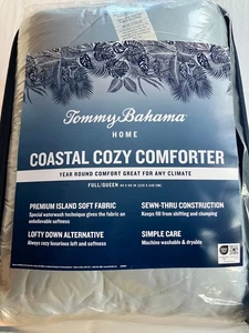 Tommy Bahama Home butterweiche Daunendecke, blau, Queen Coastal Kuscheldecke - Bild 1 von 5