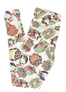 OS Lularoe Leggings Animal Night Owl on Manilla Yellow Size 2-10 NEW 260230 - Picture 1 of 4