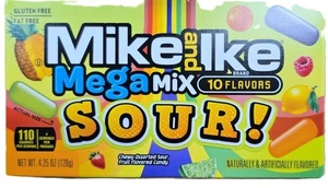 Mike and Ike Mega Mix Sour Candy 4.25 oz Theatre Box (Pack of 6) - Picture 1 of 2