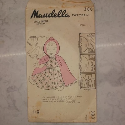 original Maudella vintage sewing patterns 1950s Dolls oufit 16"/22" - Image 1 of 4