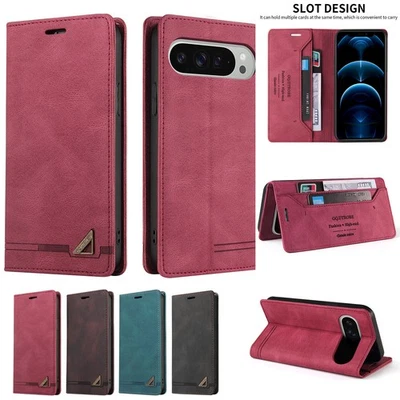 Leather Flip Stand Shockproof Wallet Case For Google Pixel 9 Pro Xl 8Pro 7A 6Pro - Image 1 of 4
