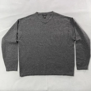 North 44 100% Cashmere Sweater Men XL Gray V Neck Pullover Made Hong Kong VTG - Picture 1 of 10