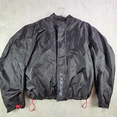 Joe Rocket Motorcycle Quilt Lined Rain Jacket Mens 2xl Black Adjustable - Image 1 of 4