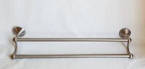ALNO A9025-24-SN EMBASSY Vasca da bagno 24" DOPPIO PORTASCIUGAMANI ottone nichel satinato $365 - Foto 1 di 9
