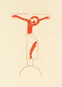 Crucifix Eric Gill 1917 Religious Woodcut Art Print to Frame - Picture 1 of 2