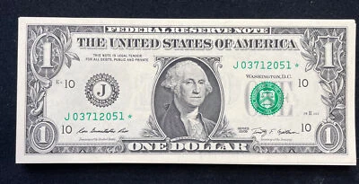 Wow ⭐️ BILLETE ESTRELLA 2009 $1 dólar (KANSAS “J”) *P-2 * SIN CIRCULAR impresión baja ⭐️ Foto 1 de 4