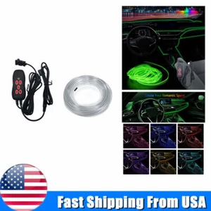 4M RGB LED Car Interior Neon Wire Strip Atmosphere Light Kit Seat Ambient - Picture 1 of 13