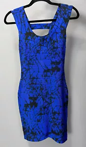 Sexy and cute blue and black Bondage cocktail dress size M - Picture 1 of 4