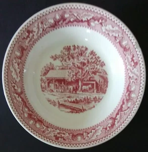 Schale rot Transferware Vintage Royal Ironstone Suppenschale Memory Lane Herbstdeko - Bild 1 von 13