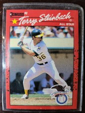1990 Donruss All Star Terry Steinbach 1 of 1 Double Error Inc(.) BLUE INK LINE 