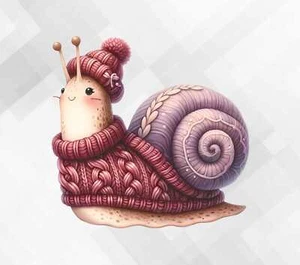 Wandaufkleber Vinyl-Aufkleber Kinderzimmer gestrickt Schnecke verfügbar Abziehbild Ei111 - Bild 1 von 4
