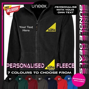 PERSONALISED GAS SAFE FLEECE JACKET WORKWEAR EMBROIDERED WITH CUSTOM TEXT UNISEX - Picture 1 of 12