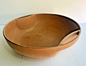 Mid Century Modern~Ellingers Agatized Wood~Handled Salad Bowl~Faux Wood~11 in - Picture 1 of 6