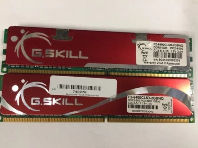 F2-6400CL5D-2GBNQ G.Skill 2GB Kit (2 X 1GB) PC2-6400 DDR2-800MHz non-ECC - Image 1 of 2
