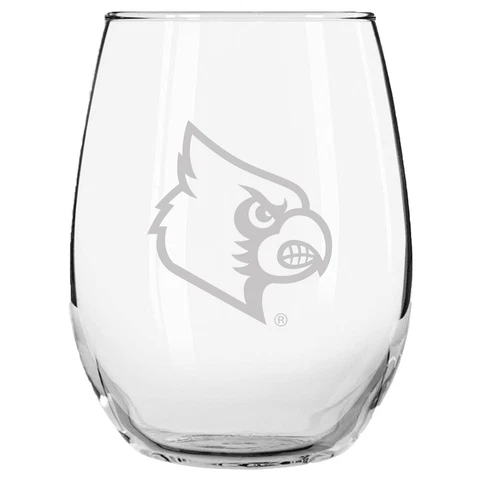 Louisville Cardinals 15oz. Etched Stemless Glass Tumbler Cover