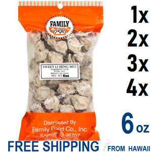 Family SWEET LI HING MUI PLUM 6oz Crackseed Dried Fruit Packed in Hawaii Snacks