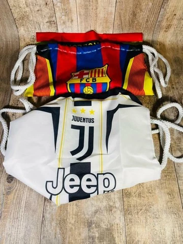Juventus FCB Futbol Soccer  Draw String Gym Bags Appx: 18" X 15" Free Shipping Cover