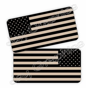 Pegatinas de sombrero duro Desert Tan American Flags | Calcomanías de casco de motocicleta EE. UU. RH LH - Imagen 1 de 2