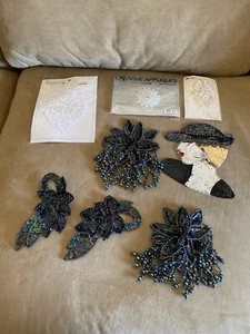 Applique decorative vintage con perline e paillettes Mccalls e fatte a mano/altri rare! - Foto 1 di 6