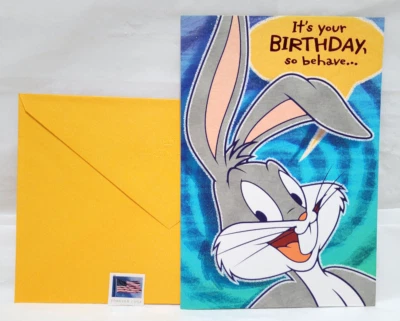 Ambassador Greeting Card- Happy Birthday Anyone - Bugs Bunny - With Stamp - Image 1 of 4