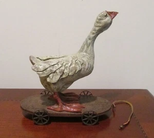 American Chestnut Goose Statue Folk Art Style Primitive Goose Hannah AM1076 - Picture 1 of 3