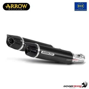 Par Escape Arrow Thunder Aprobado Negro Aprilia Dorsoduro 750 2009-2017 - Imagen 1 de 8