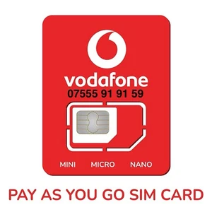 Vodafone Golden Vip Number Karta SIM Łatwy telefon Komórka Zapomniany biznes Złoty - Zdjęcie 1 z 2