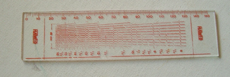 Medidor de perforación de estampillas filatélicas - calibre Perf de vidrio Hawid (inv32) - Imagen 1 de 1