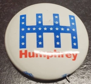 Hubert Humphrey 'double H' Campaign pin - Picture 1 of 5