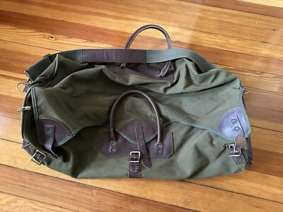 Vintage Unbranded C&C Zipper Canvas / Leather Duffle Bag Travel Filson Orvis - Image 1 of 4