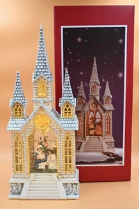 Christmas Snow Globe Nativity Water globe Church Lighted Gift Lantern Lighted - Picture 1 of 6
