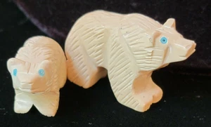 Indianer Fetisch - Zuni Paar Mutter und Baby Bären - Bild 1 von 12