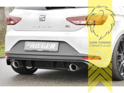 Rieger Heckansatz Heckspoiler Diffusor für Seat Leon FR 5F schwarz glänzend 2 Ro - Bild 1 von 4
