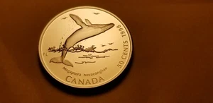 Canada 1998 50 Cent Gem Proof Silver Coin Humpback Whale Fish Idrs1 - Bild 1 von 2