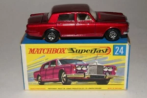 MATCHBOX LESNEY SUPERFAST #24 ROLLS ROYCE SILVER SHADOW, THIN WHEELS, BOXED - Picture 1 of 12