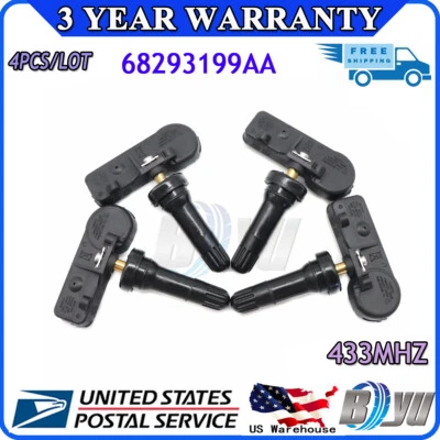 68293199AA 4PCS TPMS Tire Pressure Sensor For 2019-2022 Dodge Ram 1500 DT New - Image 1 of 4