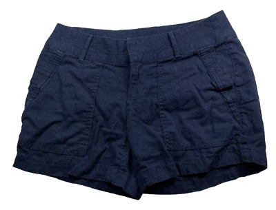 Pantalones cortos Apt 9 para mujer talla 2 azul chino mezcla de lino Foto 1 de 4