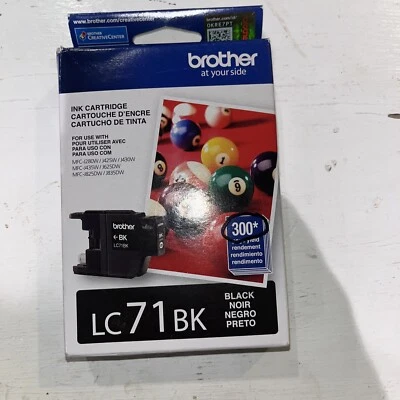 Genuine Brother LC71BK Ink Cartridge Black Original New Factory Sealed Refil - Image 1 of 4