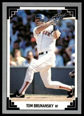 1991 Leaf Baseball Card Tom Brunansky Boston Red Sox #164 - Image 1 of 2