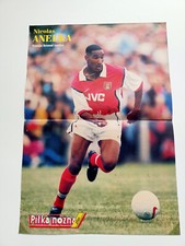 Nicolas Anelka Arsenal / Mustapha Hadji 16,5"x11,5" 1998 double sided poster